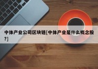 中体产业公司区块链[中体产业是什么概念股?]